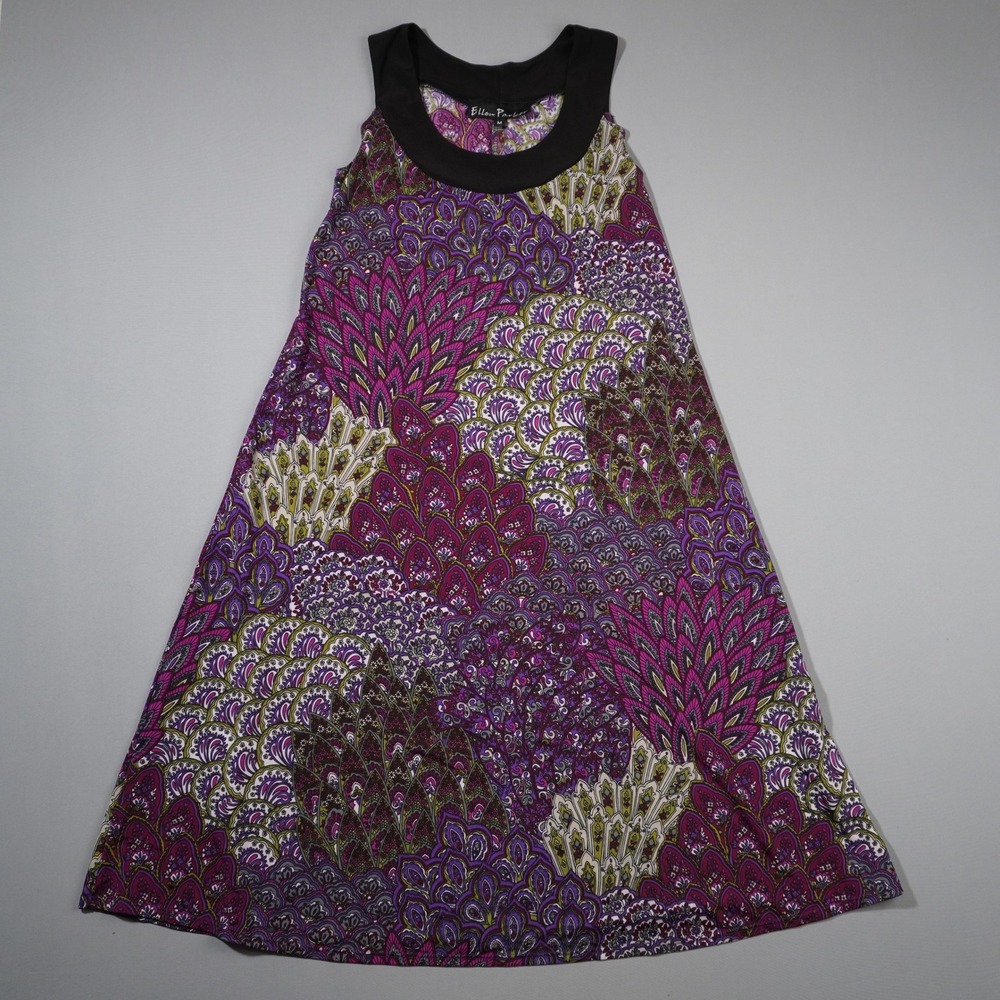 Ellen Parker Women's Midi Purple Round Neck Dress M